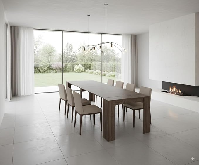 20" to 118.5" Extendable Console to Dining Table, Transformer Dining Table for 2-12 People, Space-Saving Modern Large Table, Expanding Dining Room Table, Gray