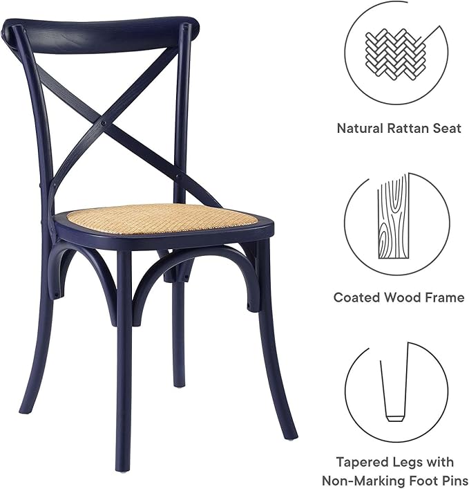 Modway Gear Dining Side Chair, Midnight Blue