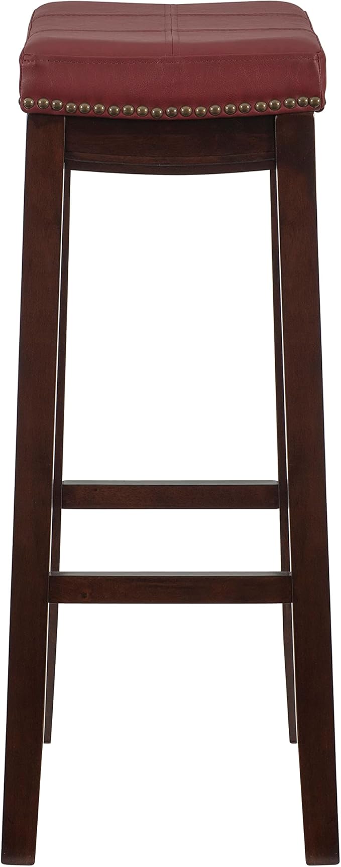 Linon Claridge Bar Stool, 32" x 18.75" x 13", Red