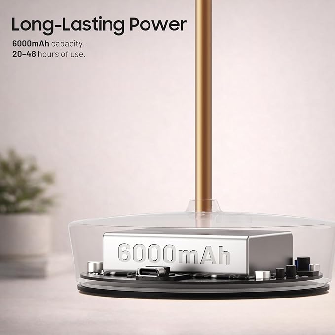 2Pack Cordless LED Table Lamp，Rechargeable Battery Operated Table Light, 3 Color Stepless Dimmable Table Lamp, Portable Table Light for Outdoor/Restaurants/Patio