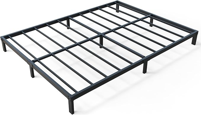 8 Inch Full Size Bed Frame, Heavy Duty Metal Platform Bed Frame No Box Spring Needed, Noise Free, Easy Assembly, Black