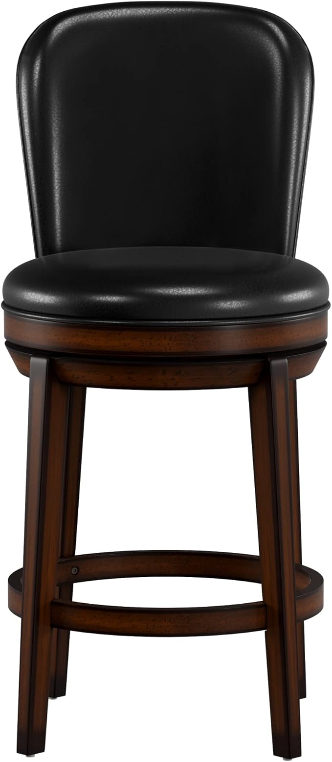 Hillsdale Victoria Wood Counter Height Swivel Stool, Dark Chestnut