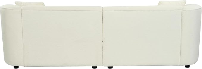 Christopher Knight Home Sabbo 87.50" Boucle Upholstered Couch, Oversized 2 Seater Sofa, Curved Soft Seating Lounge Sofa Chair, Cozy Loveseat with Armrest, Reading Sofa for Living Room Home Rest, Beige