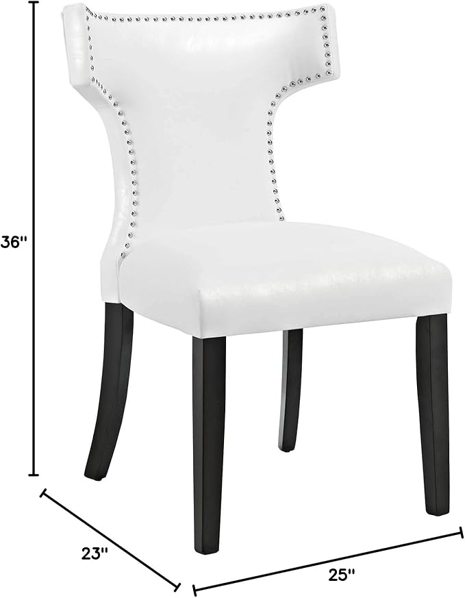 Modway EEI-3922-WHI Curve Vinyl Dining Chair, White