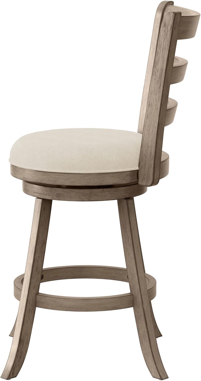 Hillsdale Laymon Modern Wood Swivel Counter Height Stool, Gray Brown