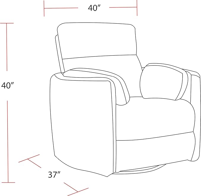 Parker Living Radius - Tatum River Rock Power Swivel Glider Recliner for Adults with USB and Type-C Ports, Single Sofa Chair for Living Room