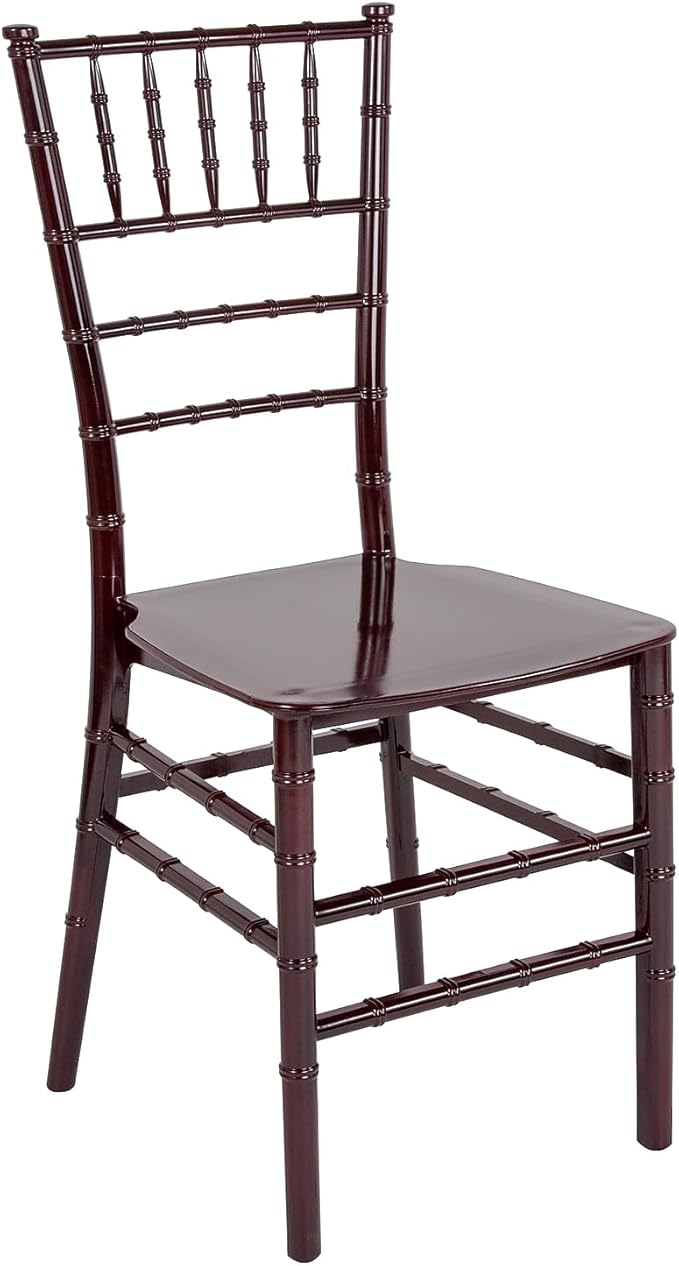 Flash Furniture HERCULES Series Mahogany Resin Stacking Chiavari Chair