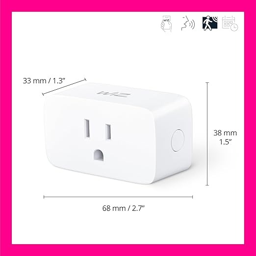 WiZ Connected Smart Plug- Sunset to Sunrise Automation + Motion Detection + Control with Voice or App, Works with Alexa, Google Home, and HomeKit - WiFi Wall Outlet - 3 Pack