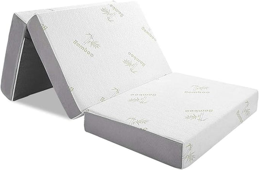 Inofia Twin Folding Mattress, 5 Inch Trifold Memory Foam Mattress with Soft Removable Cover - for Camping, Guest, and Floor Bed - Twin Size (78" x 38" x 5")