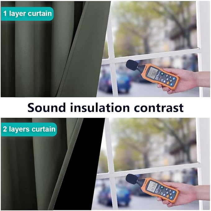 NICETOWN 100% Blackout Window Curtain Panel, Heat and Full Light Blocking Drape with Black Liner for Nursery, 84" Drop Thermal Insulated Drapery (Dark Mallard, 1 Piece, 70" Wide Each Panel)