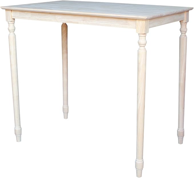 International Concepts Unfinished 42" Solid Dining Table with Turned Legs