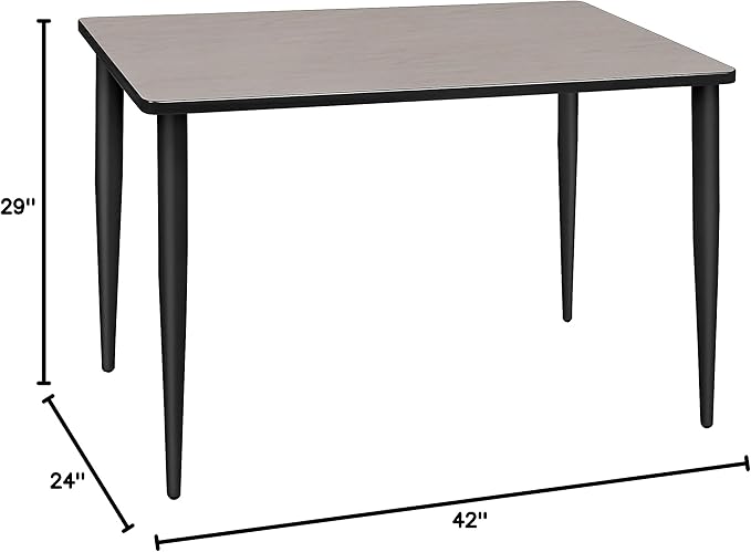 Regency Kahlo 42 x 24 in. Training Seminar Table- Maple Top, Black Tapered Legs