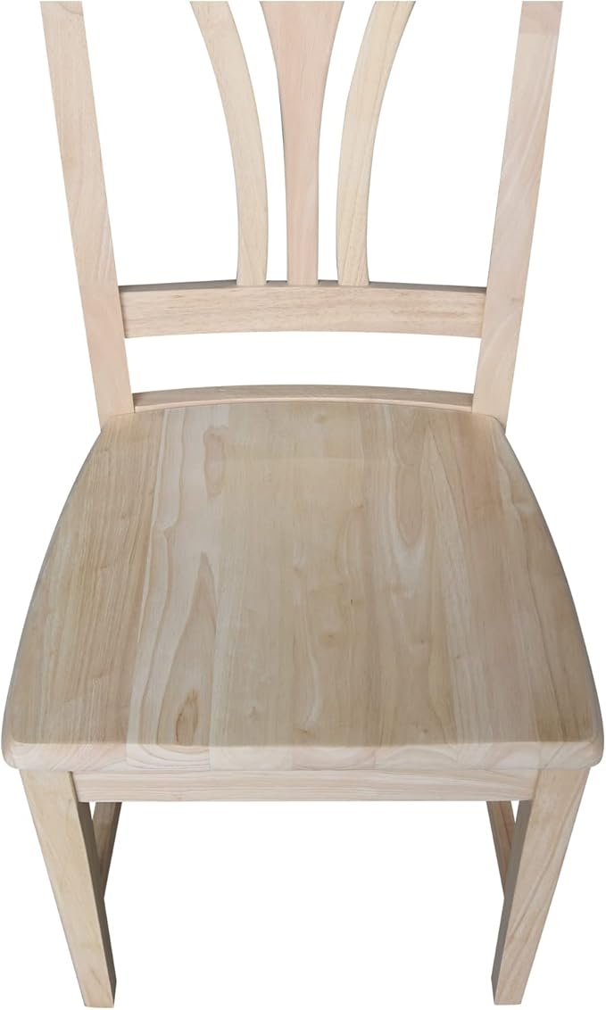 International Concepts Solid Wood Fanback Dining Chairs in Unfinshed (Set of 2)