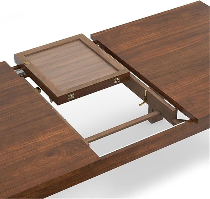 SIMPLIHOME Wilson Dining Table - 60 inch Wide Solid Wood Walnut Veneer Extendable Table, Transitional Style for Dining Room or Kitchen with Thick, Straight Legs and Butterfly Leaf, Seats 8