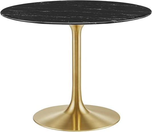 Modway Lippa Dining Table, 40", Gold Black
