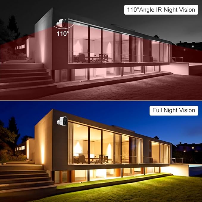 VSTARCAM 2K Solar Outdoor Security Camera with Micro SD Card 32 GB, PIR Motion Detector, Color Night Vision, 2.4GHz&5GHz WLAN, 2-Way Audio, IP66