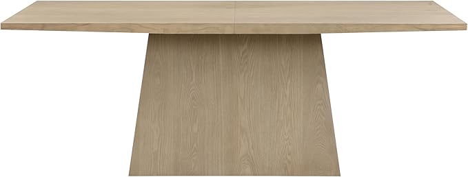 Christopher Knight Home Coadz 82 inch Wooden Dining Table, Modern Rectangular Kitchen Dinner Table for 6-8 People, Pedestal Wooden Dining Furniture for Kitchen Office Conference Room, Light Natural
