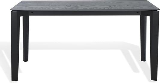 SAFAVIEH Couture Collection - Alyssamarie Black Rectangle Wood Dining Table, Modern Tapered Leg Design (SFV6715B)