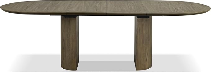 Furniture of America Vrusales Wooden 66 to 102-inch Extendable Oval Dining Table with Plinth Base, Seat up to 8 for Home Kitchen, Dinettes, Oak