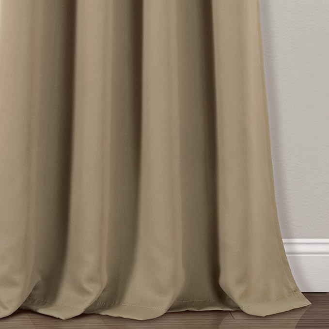 Lush Decor Insulated Grommet Blackout Window Curtain Panels, Pair, 52" W x 84" L, Mocha - Classic Modern Design - Chic Window Decor - Long Curtains For Living Room, Bedroom, Or Dining Room
