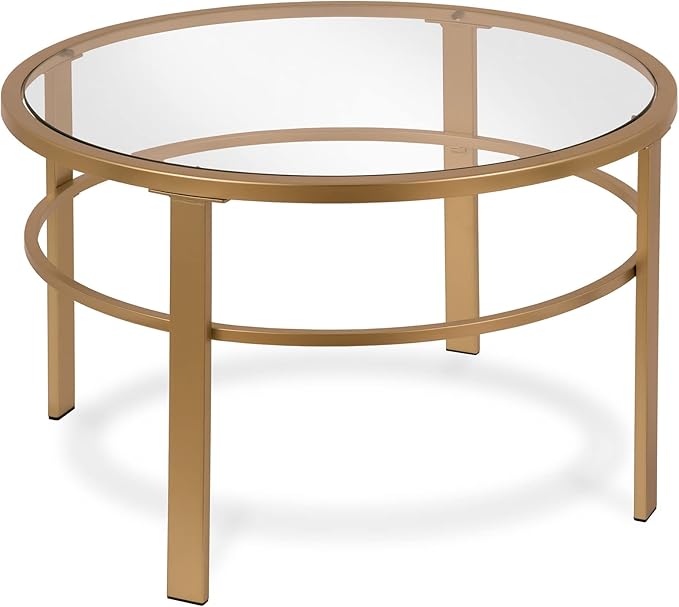 Henn&Hart Round Nested Coffee Table in Brass, Coffee Table coffee tables for living room, studio apartment essentials