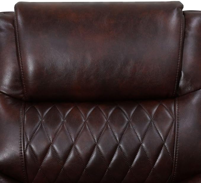 Power Recliner Sectional Sofa with LED Lighting, Breathing Leather Corner Couch with USB Port and Storage Console, Cup Holders– Home Theater & Living Room Seating (Brown)
