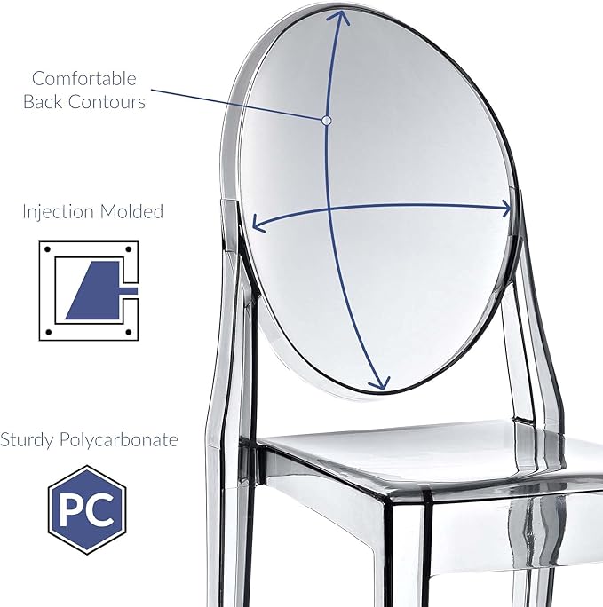 Modway Casper Modern Acrylic Stacking Two Dining Side Chairs in Smoke