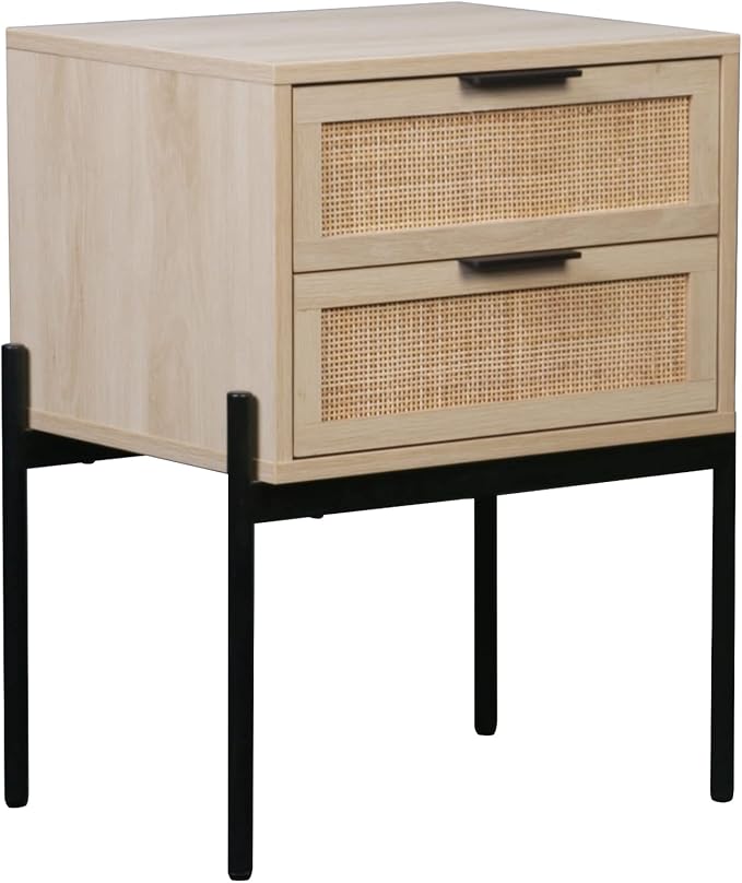 Nathan James Modern Nightstand, End, Bedside or Side Table with Storage for Living Room or Bedroom