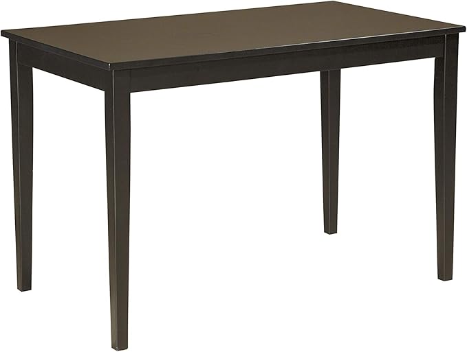 Signature Design Dining Room Chair and Table Set (Set of 2) + Rectangular Table, Dark Brown