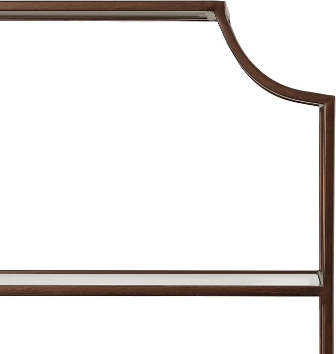 Kate and Laurel Ciel Three-Tiered Wall Shelf; 21 x 30; Bronze; Decorative Floating Shelf Storage and Wall Organizer for Over Toilet Storage Bathroom Display