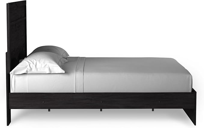 Signature Design by Ashley Belachime Casual Queen Panel Bed with Metal Slats, Foundation or Box Spring Needed, Black
