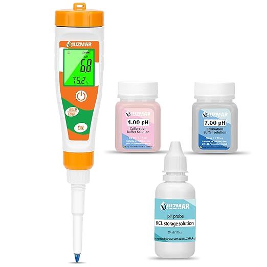 pH Tester for Food Digital pH Meter for Sourdough Starter and Dough Spear Sensor Food pH Kit Works for Fermented Sausages Cheese Sushi Rice Canned Jam Soapmaking and Other Solid Semi-Solid