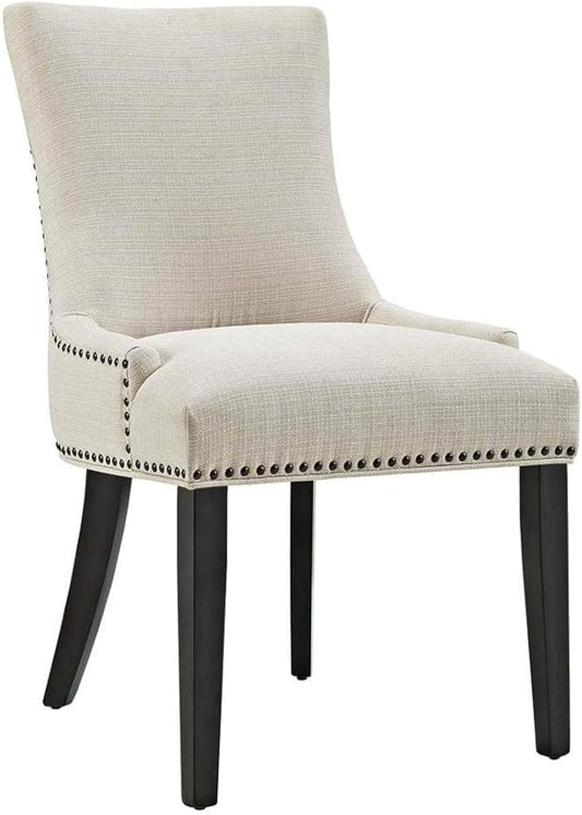 ModwayEEI-2746-BEI-SETMarquisModern Elegant Upholstered Fabric Parsons Dining Side Chair With Nailhead Trim And Wood LegsSet of 2Beige