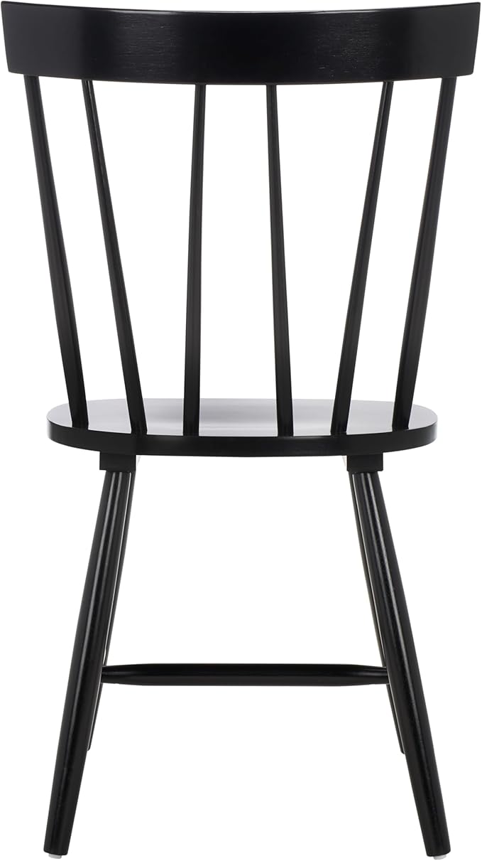 SAFAVIEH Home Collection Kealey Black Solid Wood Dining Chair Set of 2