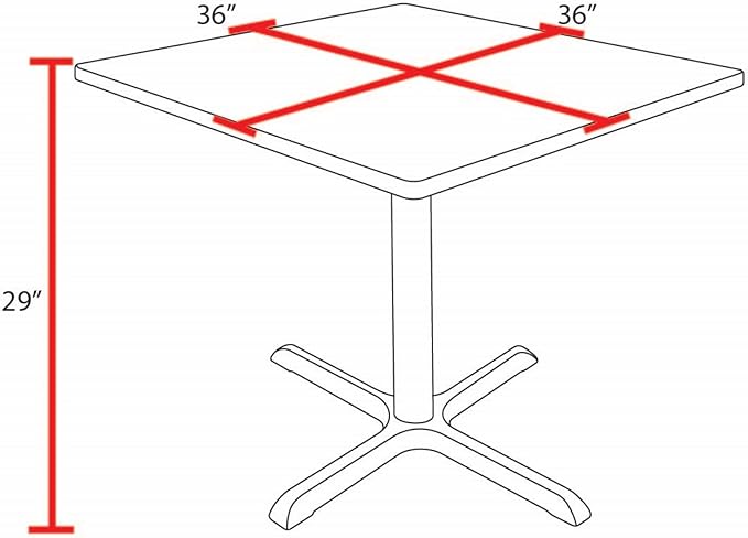 Cain 36" Square Breakroom Table- Grey