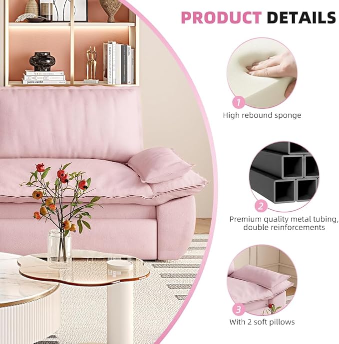 KEIKI 73.2" Queen Size Convertible Sofa Bed, 3-in-1 Pull Out Sleeper Couch with Pillow Armrests, Comfy Velvet Loveseat Sofa, Modern Living Room Furniture for Daily Relaxing Movie Nights Guests