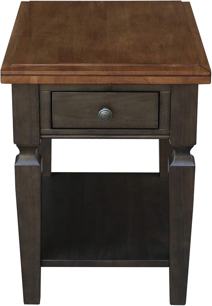 IC INTERNATIONAL CONCEPTS Vista Solid Wood End Table in Hickory/Washed Coal
