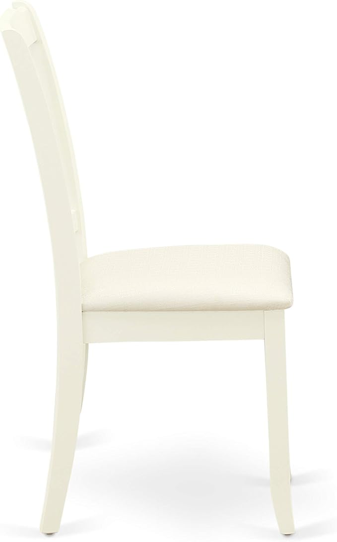 East West Furniture DAC-LWH-C Danbury Dining Room Chairs - Linen Fabric Upholstered Wooden Chairs, Set of 2, Linen White