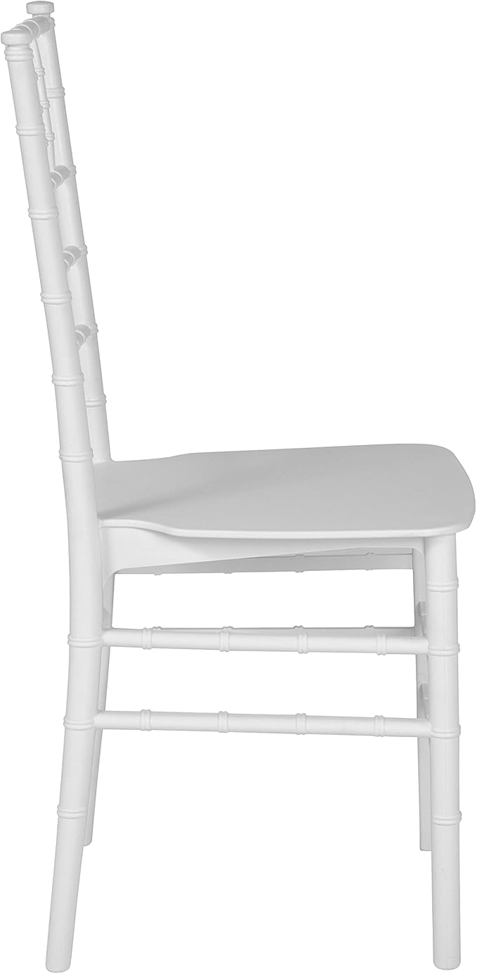 Flash Furniture HERCULES Series White Resin Stacking Chiavari Chair