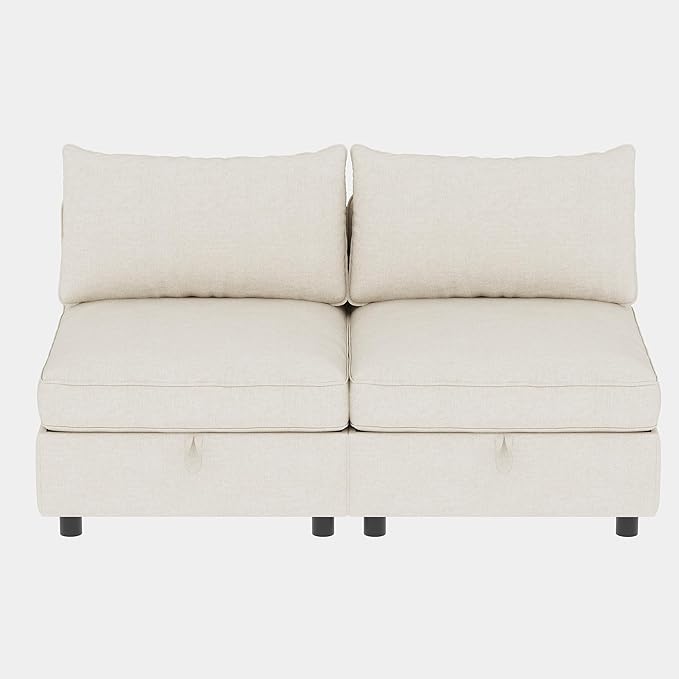 129-Inch U-Shaped 6 Seat Modular Sofa Deep Seat Storage Sectional Sofa Couch Free Combination with Movable Ottomans ,6 Seat Chenille Upholstered U-Shaped Convertible Sleeper Couch for Home Apartment | Space Saving