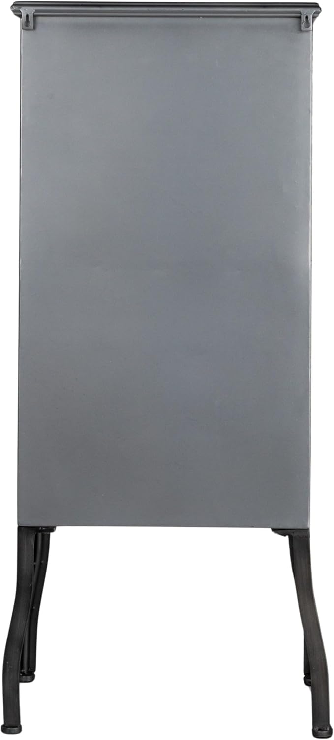 Creative Co-Op Sleek Metal Cabinet Storage with 3 Drawers, Black