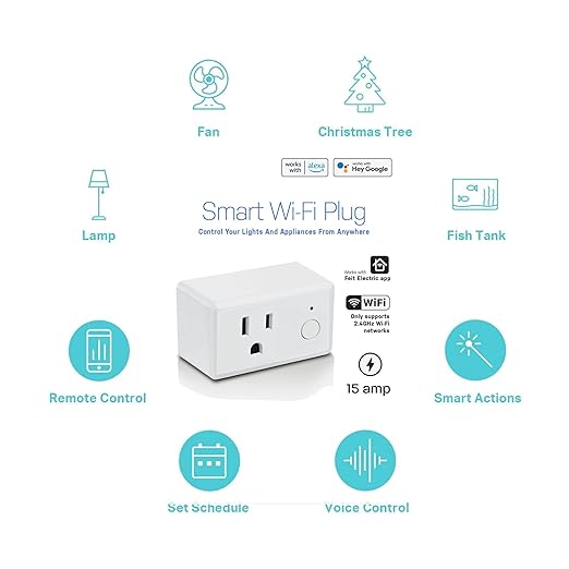 Feit Electric Indoor Smart WiFi Plug Compatible with Alexa and Google Home (3 Pack)