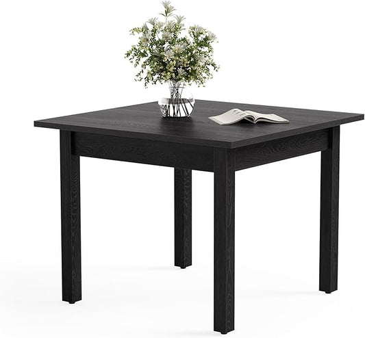 LITTLE TREE 39 Inches Square Dining Table for 4 People, Black Wooden Kitchen Table Small Dinner Table, Modern Dining Room Tables for Living Room, Kitchen