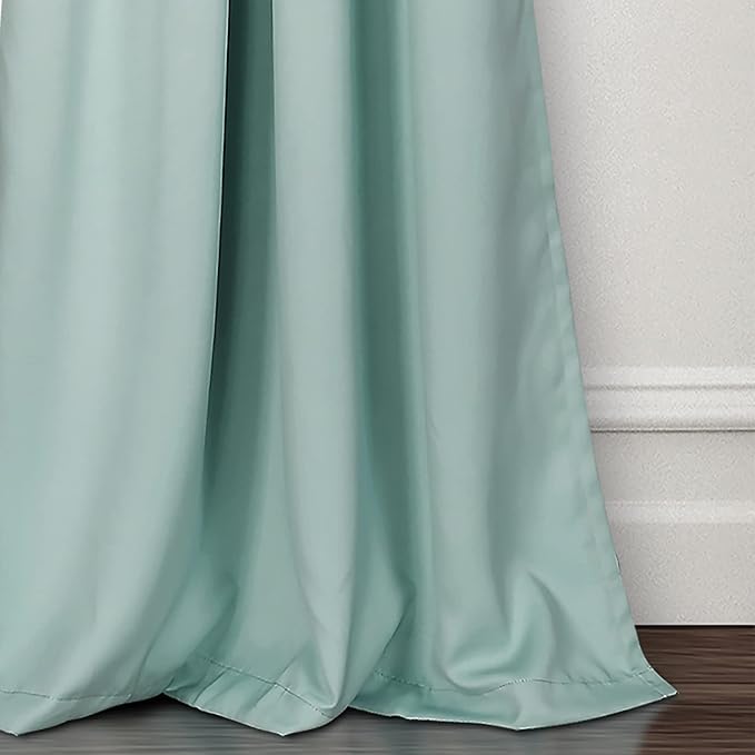Lush Decor Insulated Grommet Blackout Window Curtain Panels, Pair, 52" W x 108" L, Blue - Classic Modern Design - Chic Window Decor - Long Curtains For Living Room, Bedroom, Or Dining Room