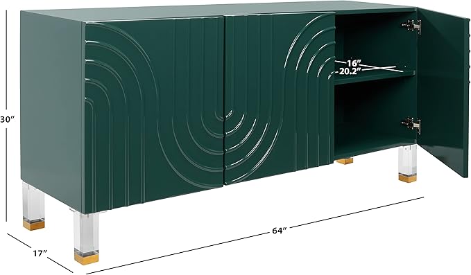 Safavieh Couture Home Saturn-Art Deco Moss Acrylic 3-door Sideboard