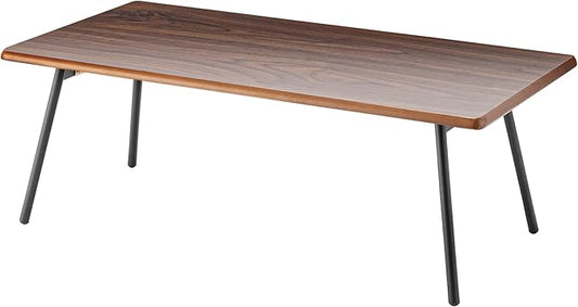PaletteLife Folding Coffee Table, No Assembly, W41.3 x D18.9 x H13.4 in, Round Corner, for Dorm and Living Room, Portable and Space-Saving, Modern, Compact, Mirror Finish, Dark Brown