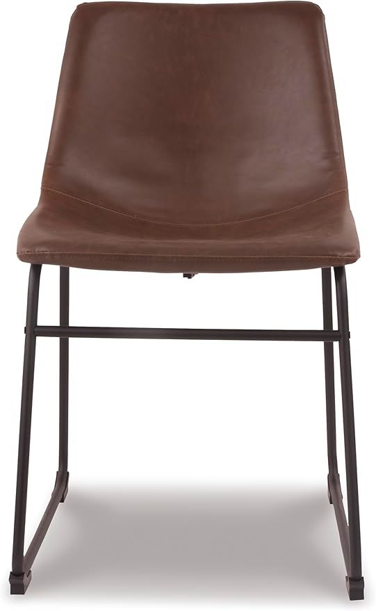 Signature Design by Ashley Mid Century Centiar 18.75" Dining Bucket Chair, 2 Count, Black and Brown
