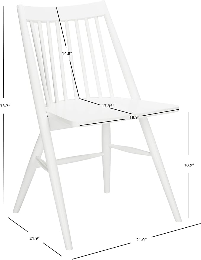 Safavieh Home Collection Wren White 19-inch Spindle Dining Chair (Set of 2)