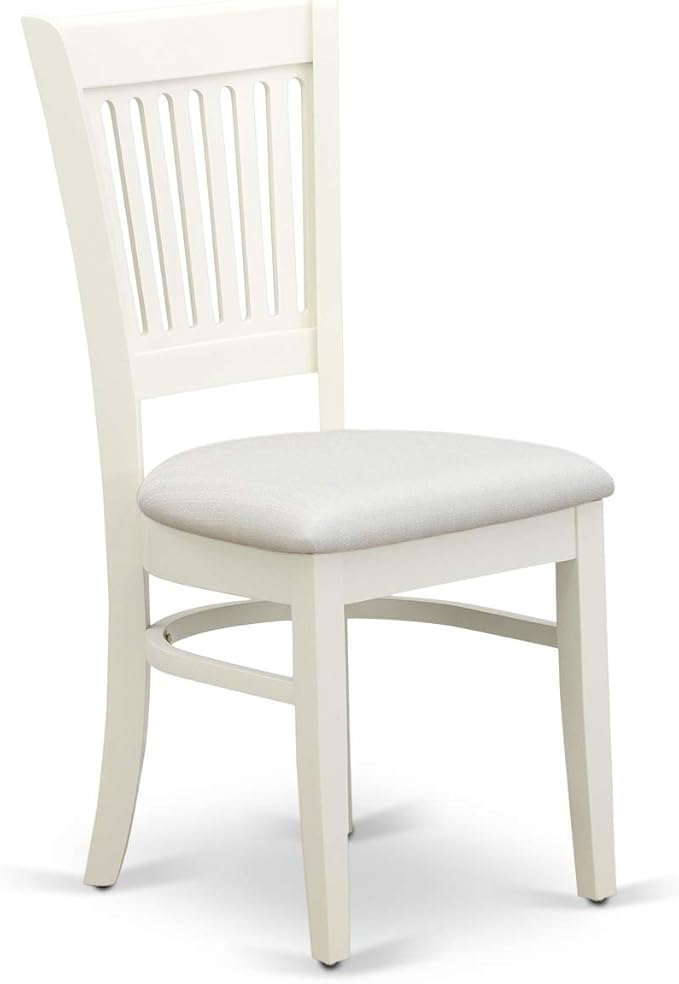 East West Furniture NDVA5-LWH-C 5 Piece Modern Dining Table Set Includes a Rectangle Wooden Table with Dropleaf and 4 Linen Fabric Dining Room Chairs, 30x48 Inch, Linen White