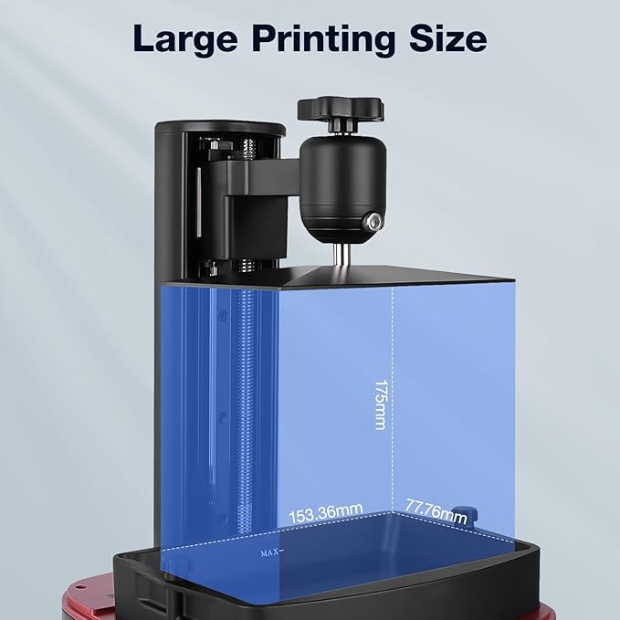 ELEGOO Mars 4 Resin 3D Printer with 7" 9K Monochrome LCD Screen COB UV Light Source and Screen Protector Printing Size 153.36mm*77.76mm*175mm